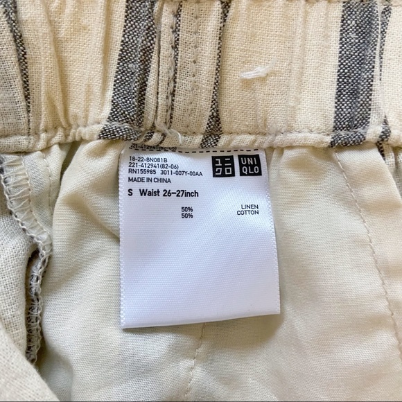 UNIQLO Striped Off-White Gray Shorts Small 26-27” - Picture 4 of 5